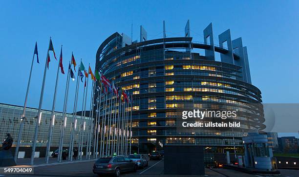 Gebaeude des EU-Parlamentes in Strasbourg