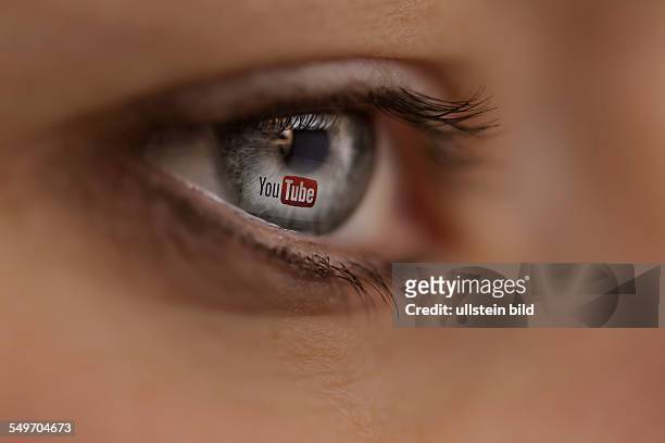 Woman looking at YouTube Internet site.