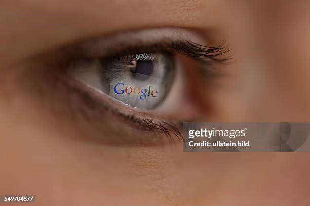 Woman looking at Google Internet site
