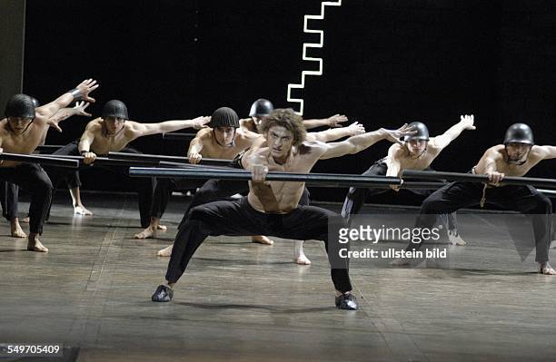 Dance project "Ring around the Ring" by Maurice Bejart in the Deutsche Oper , Berlin; scene with Wieslaw Dudek as 'Hagen' ; - stage decoration and...