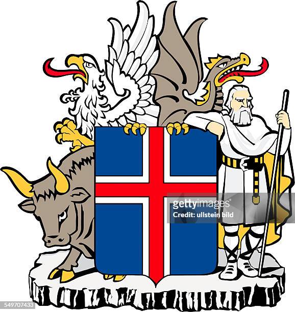 National coat of arms of Iceland.