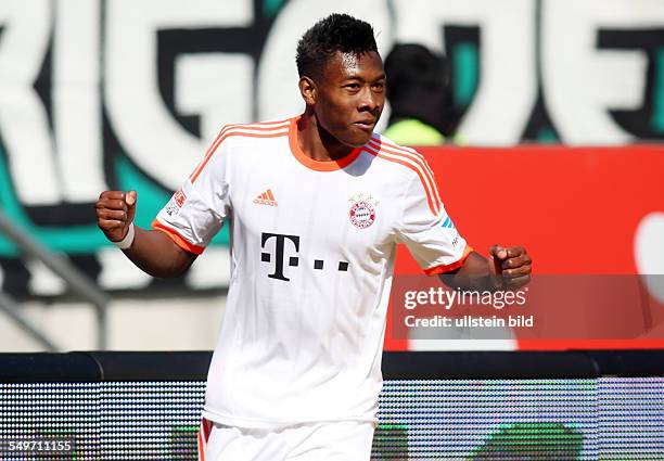 David Alaba, Jubel, Freude, Emotion nach Tor zum 0:1, Einzelbild, Aktion , Hannover 96 - FC Bayern Muenchen München, Sport, Fußball Fussball, DFL,...