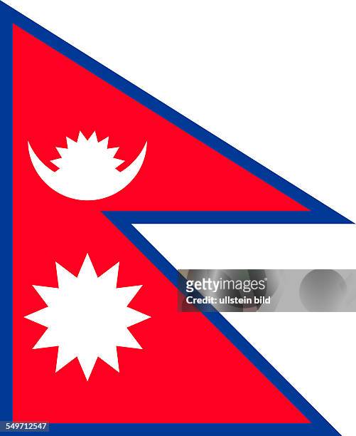 National flag of the Democratic Republic of Nepal.