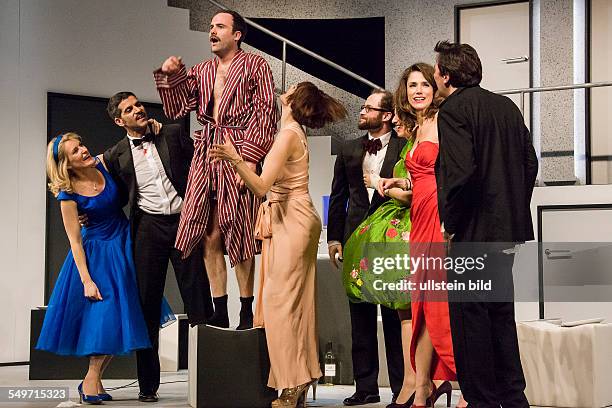 German premiere of the play "Rumors" by Neil Simon at the Theater am Kurfuerstendamm. With Maria Furtwaengler, Pasquale Aleardi, Julia Bremermann,...