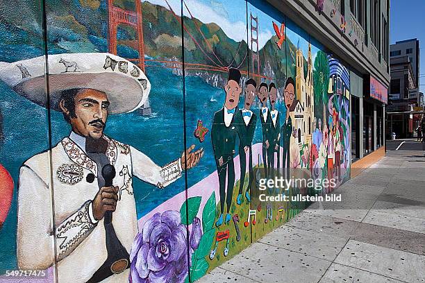 Mural in Mission District San Francisco California USA