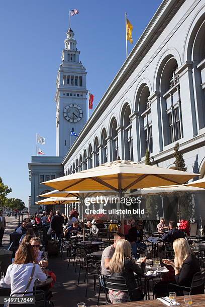 Restaurant in front of Ferry Building in San Francisco California USA