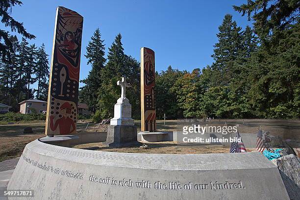 Grave of Chief Seattle in Suquamish Olympic Peninsula Washington USA