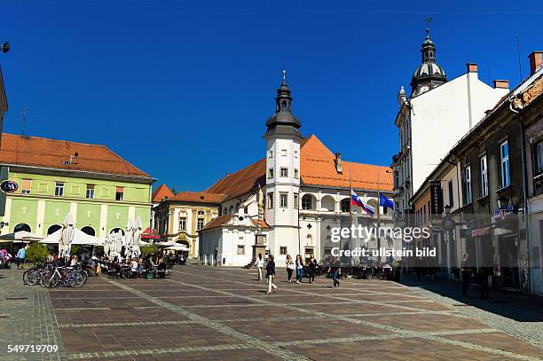 Stadtansicht von Maribor, Marburg, Reiseziel in Slowenien, Stadtschloss