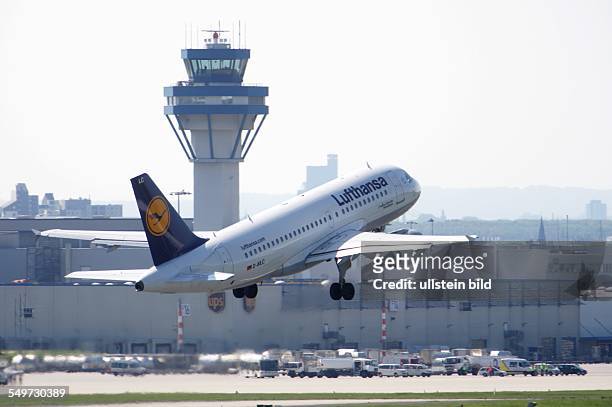 Lufthansa-Airbus auf dem Flughafen Köln/Bonn