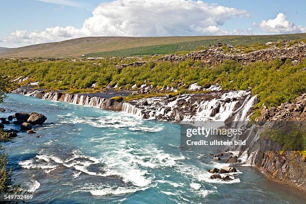 Hraunfossar, waterfall, Iceland, Europe, volcanic island,volcan, landscape, North Atlantic, polar circle,