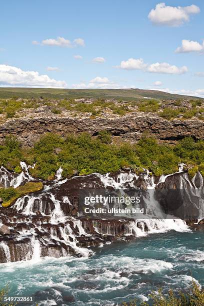 Hraunfossar, waterfall, Iceland, Europe, volcanic island,volcan, landscape, North Atlantic, polar circle,