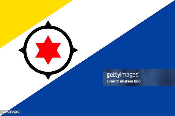 Flag of the Caribbean island of Bonaire. Part of the Netherlands Antilles