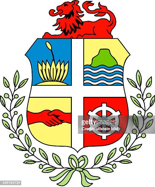 Coat of arms of the Caribbean island of Aruba. Part of the Netherlands Antilles