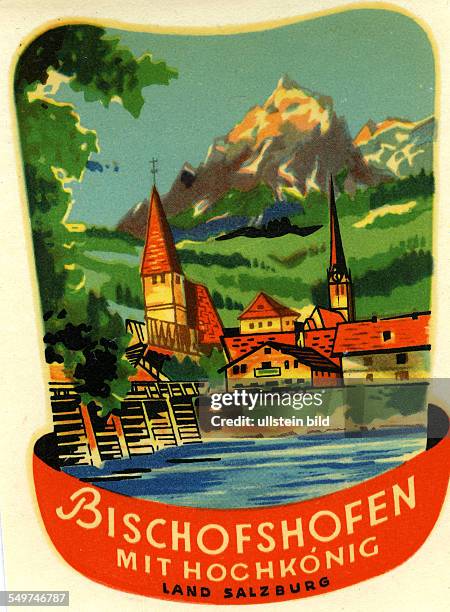 Austria Bischofshofen,Alter historischer Kofferaufkleber aus den fuenfziger Jahren