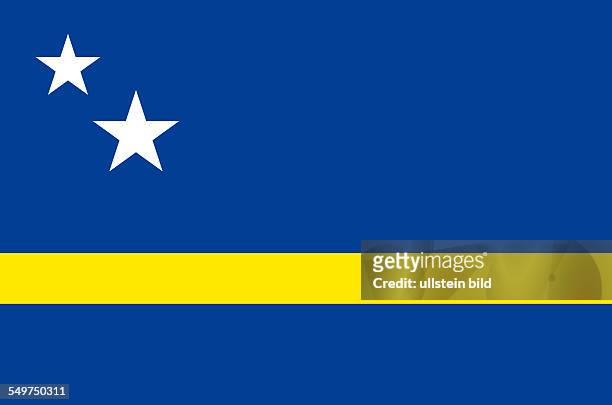 Flag of the Caribbean island of Curacao.