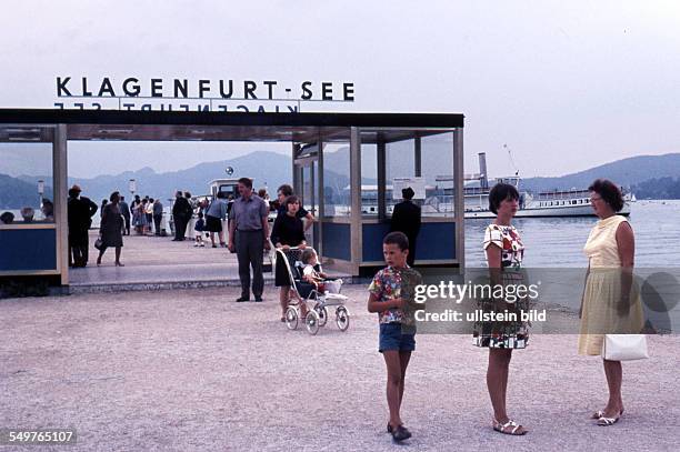 Ca. 1960, Klagenfurt See, Bootsanleger am am Wörthersee