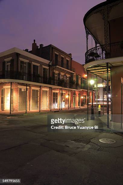 french quarter at night - new orleans french quarter stock pictures, royalty-free photos & images