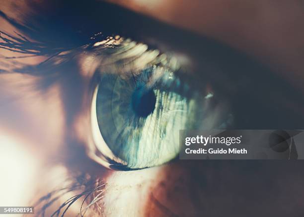 eye with reflect. - detail fotografías e imágenes de stock