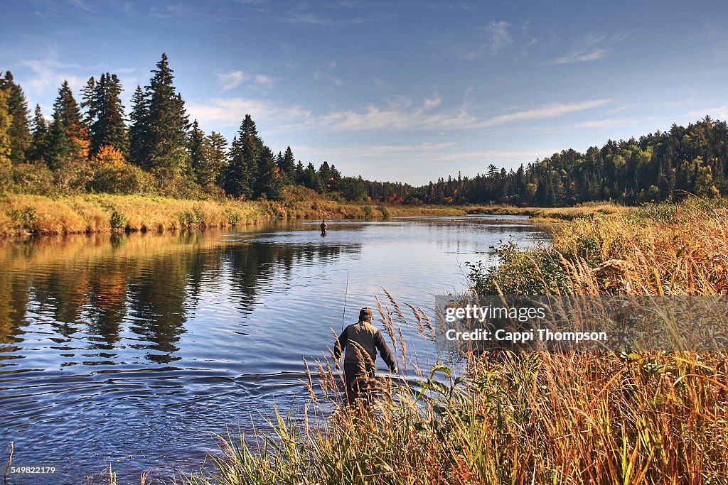 Salmon fisherman in New Brunswick, Canada