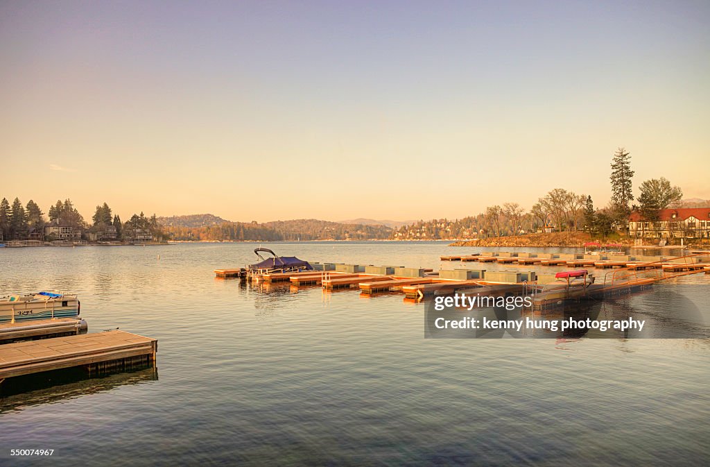 Sunset at Lake Arrowhead dock