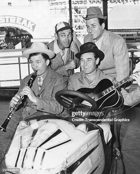 This publicity photo promotes the Hoosier Hot Shots musical group, Chicago, Illinois, circa 1940.