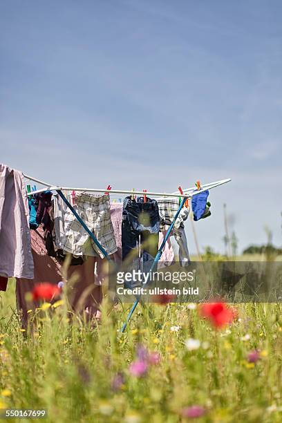 Woman drying on a clothes-horse