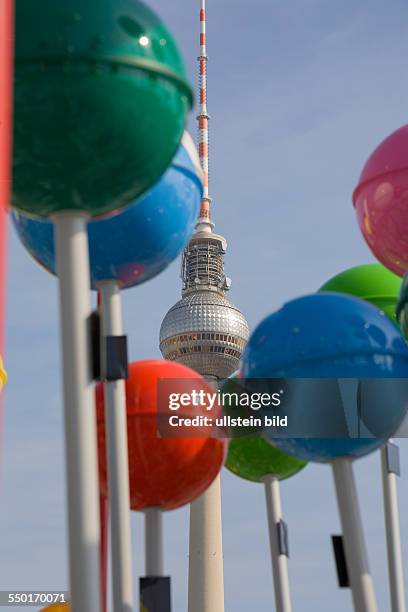 Points of interest from a open-air Exhibition "City of Diversity", dotet on "Schlossplatz" during the 775 year celebrations. In the Background the TV...