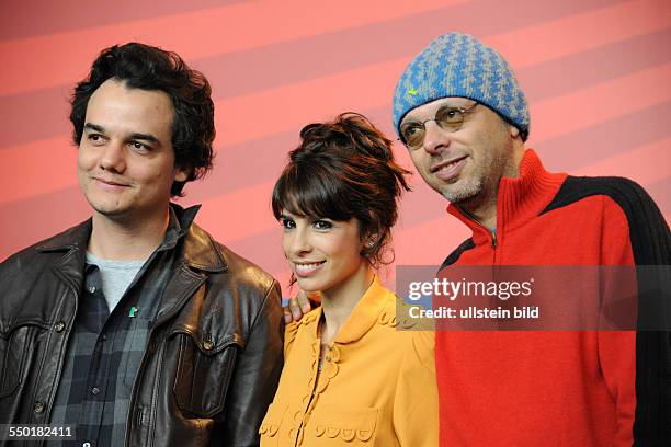 Regisseur Jose Padilha , Schauspielerin Maria Ribeiro und Schauspieler Wagner Moura während der Pressekonferenz zum Film -TROPA DE ELITE 2-...