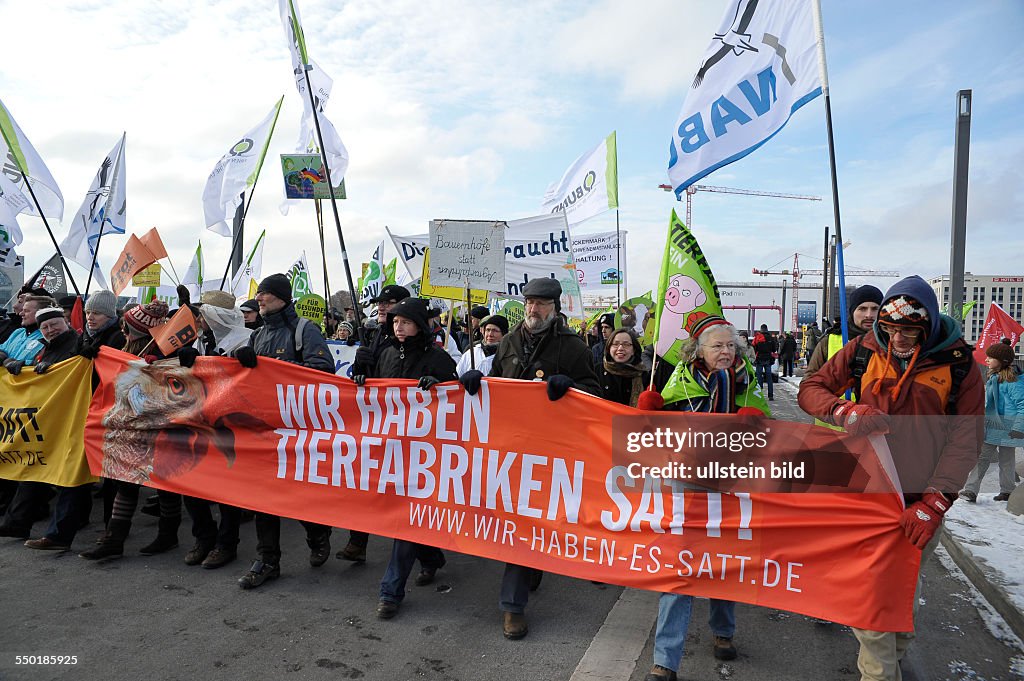 Demonstration für besseren Tier- und Klimaschutz in der Landwirtschaft in Berlin