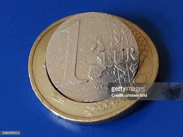 Zerstörte 1-Euro-Münze
