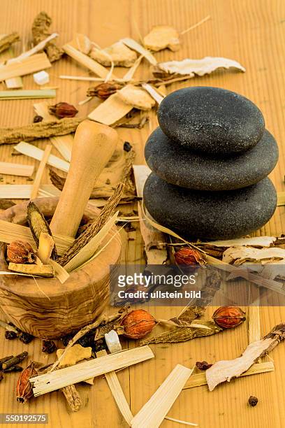Zutaten für einen Tee in der traditionellen chinesischen Medizin. Heilung von Krankheiten durch alternative Methoden.