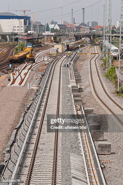 Die Baustelle S-Bahnhof Warschauer Straße in Berlin-Friedrichshain.