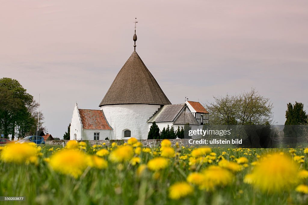 Denmark, Nyker , Round church, historic fortified church Ny Kirke, Ny Church