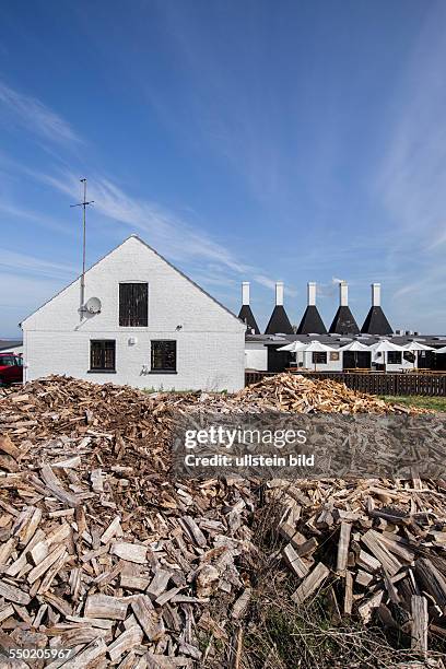 Fish smoke house with fire wood on Bornholm