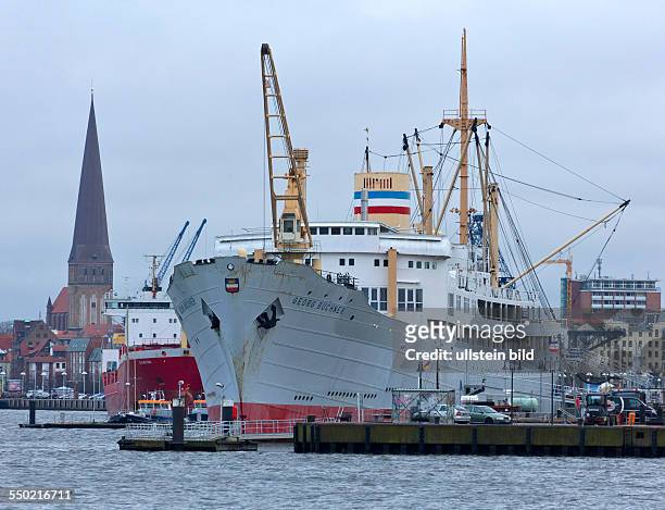 Klasse Kabine im belgischen Originalzustand auf dem MS "Georg Buechner" im Stadthafen Rostock. Das ehemalige Fracht- und Ausbildungsschiff des VEB...