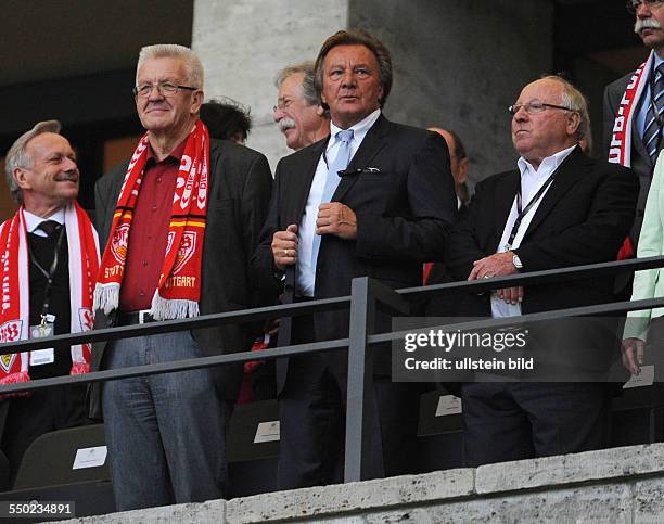 Fussball, Saison 2012-2013, DFB-Pokal, Finale in Berlin, FC Bayern München - VfB Stuttgart 3-2, Fussballidol Uwe Seeler, Präsident Harald Strutz und...