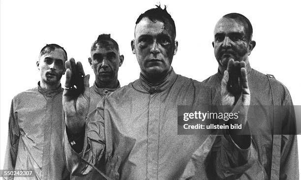 British experimental music group, Coil at the Wave-Gotik-Treffen festival in Leipzig, Germany, 3rd June 2001. Left to right: Ossian Brown,...