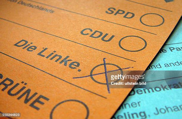 Abgestimmt für Die Linke - Stimmzettel zur Landtagswahl in Berlin