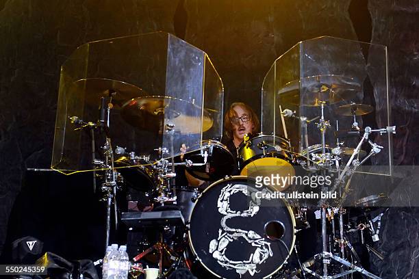 Schlagzeuger Butch Vig während eines Konzerts im E-Werk in Köln