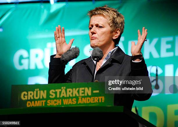 Spitzenkandidatin Renate Künast während einer Wahlkampfveranstaltung zur bevorstehenden Bundestagswahl in Berlin