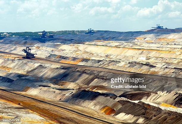 Excavators in the soft coal opencast mining site Hambach