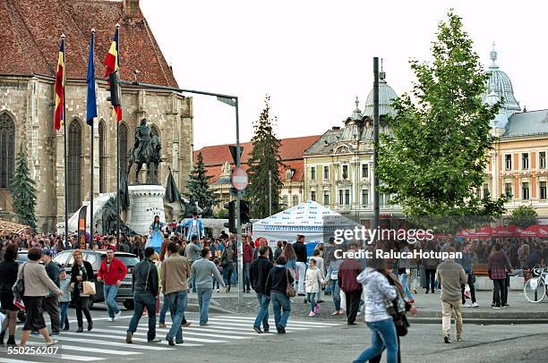 cluj-napoca european youth capital. - cluj napoca stock pictures, royalty-free photos & images