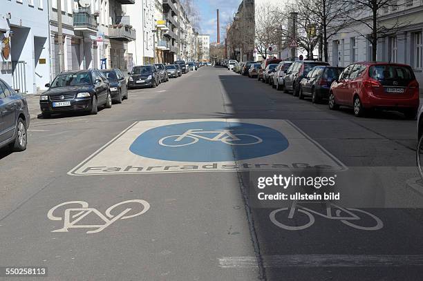 Als Fahrradstrasse ausgewiesene Choriner Strasse in Berlin-Prenzlauer Berg