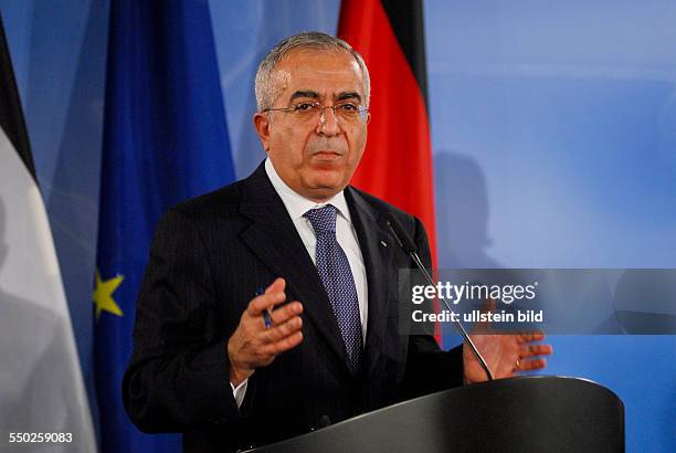 Premierminister Salam Fayyad während einer Pressekonferenz in Berlin