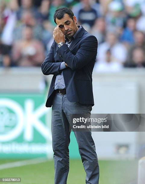 Fussball, Saison 2013-2014, 1. Bundesliga, 4. Spieltag, Borussia Moenchengladbach - SV Werder Bremen 4-1, Trainer Robin Dutt