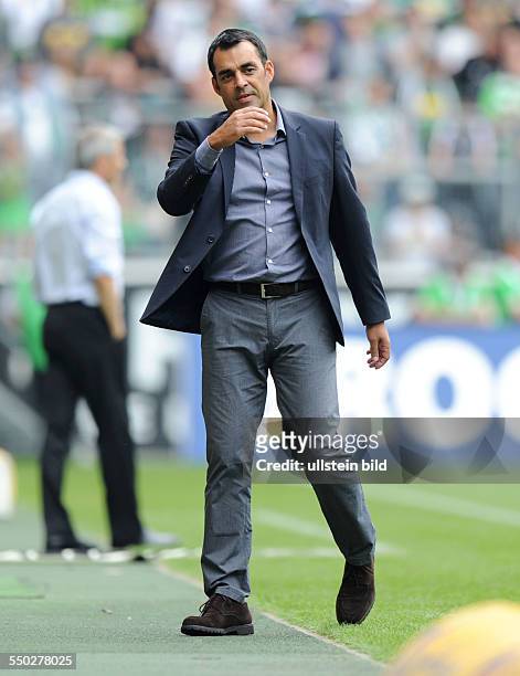 Fussball, Saison 2013-2014, 1. Bundesliga, 4. Spieltag, Borussia Moenchengladbach - SV Werder Bremen 4-1, Trainer Robin Dutt