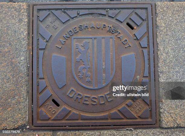 Ein Kanaldeckel in Dresden