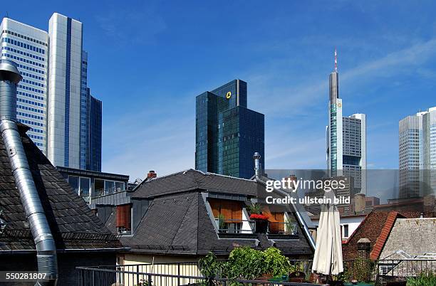 Frankfurt am Main, Bankenviertel - Dachterrasse auf einem Hotel im Bahnhofsviertel