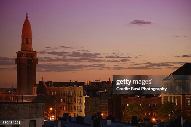 dramatic sunset at sunset park, new york city - puerto rican people stock pictures, royalty-free photos & images