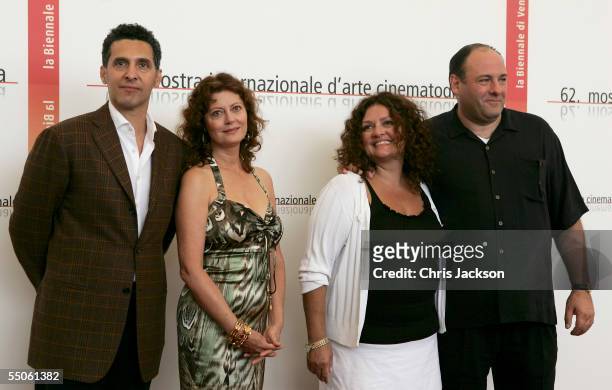 Director John Turturro and actors Susan Sarandon, Aida Turturro and James Gandolfini pose at the photocall for the in competition film "Romance And...